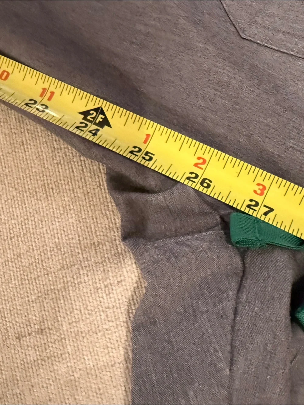 Figs Men's Gray Cargo Drawstring Pants with Green Cord